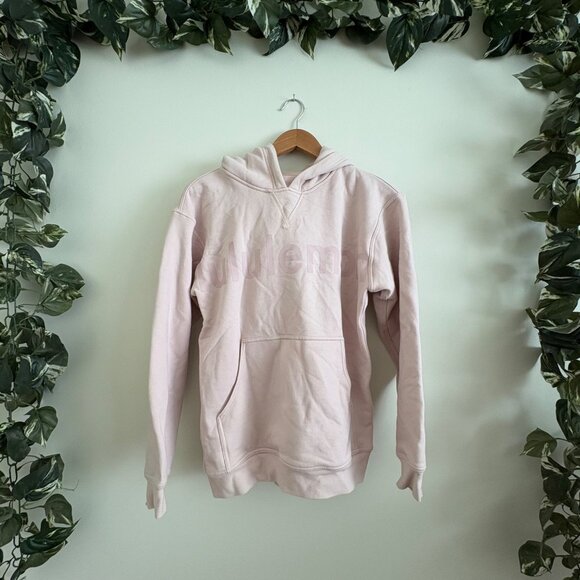 lululemon athletica Tops - Lululemon Athletic All Yours Hoodie Sweatshirt Graphic Feather Pink Women’s Sz 4